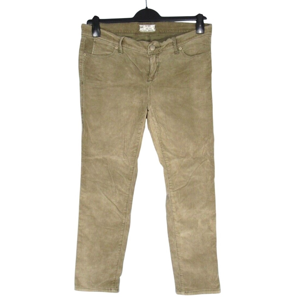 FREE PEOPLE Women's OLIVE Stretch Cotton CORDUROY 5-Pockets SKINNY LEG Pants 29